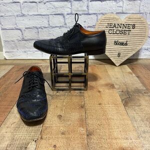 ETRO Woven Black w/ Blue Accent Men's Shoes Loafers Sz 41 US Sz 8